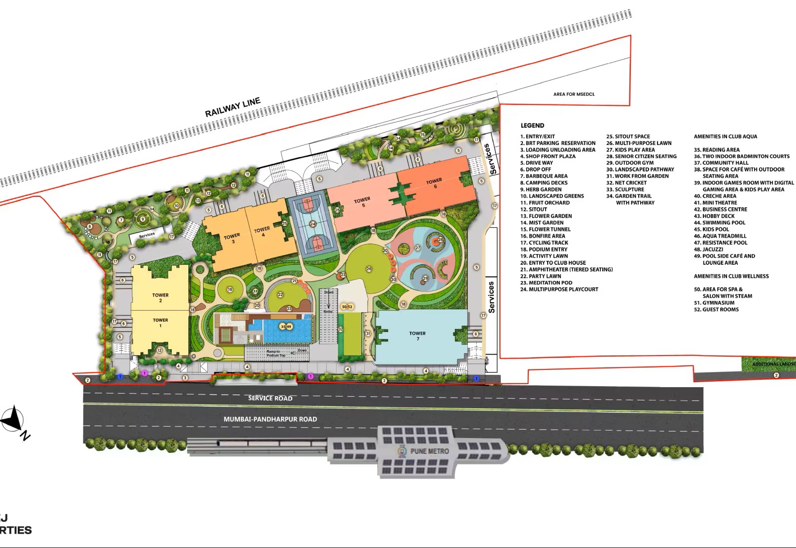 Stylized architectural map of Pune city